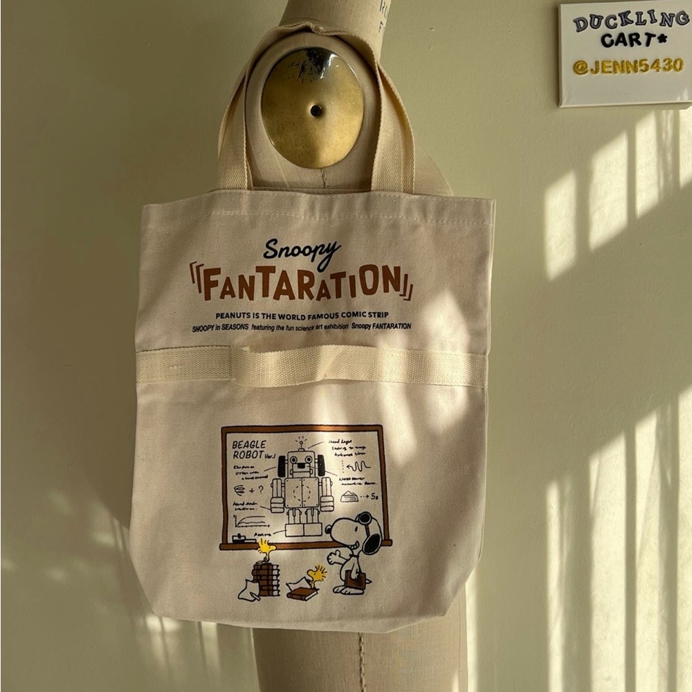 NEW Snoopy 2 way Canvas Tote Bag
